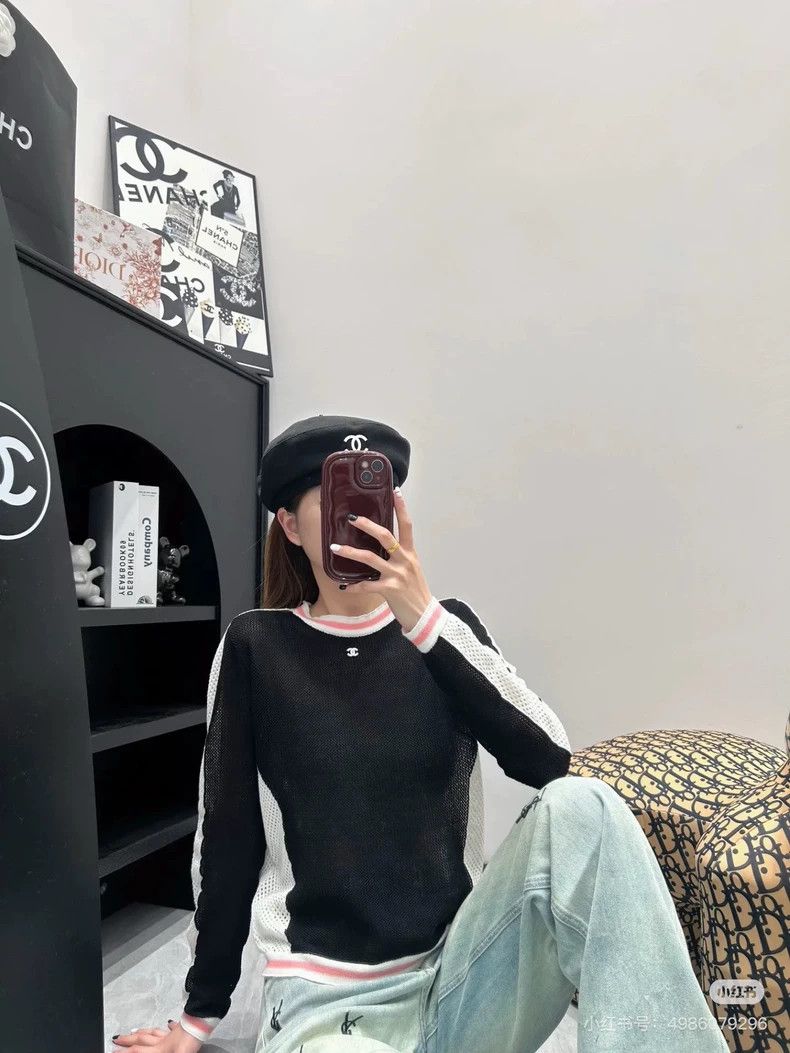 Chanel Chanel 24S spring and summer black bottom pink white edge Size XXS / US 00 / IT 34 - 9 Thumbnail