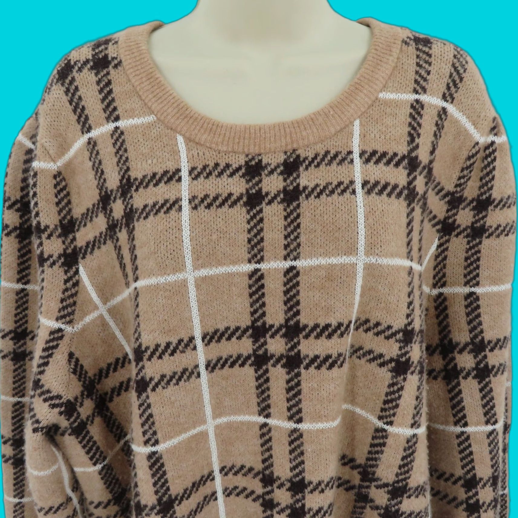 Banana Republic Banana Republic Womens XXL Plaid Knit Sweater Pullover Top Size XXL / US 16-18 / IT 52-54 - 1 Thumbnail