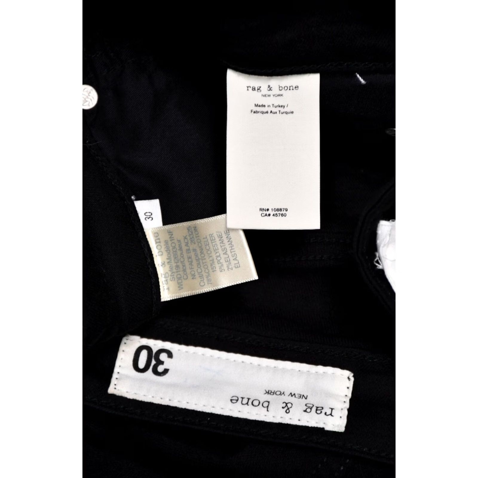 Rag & Bone RAG & BONE Super High-Rise Flare Jeans Pants Size 30 Black Women's Regular Jeans 78%Cotton 15%Lyocell 5%Polyester 2%Elastane — Vintage No Size 30" / US 8 / IT 44 - 2 Thumbnail