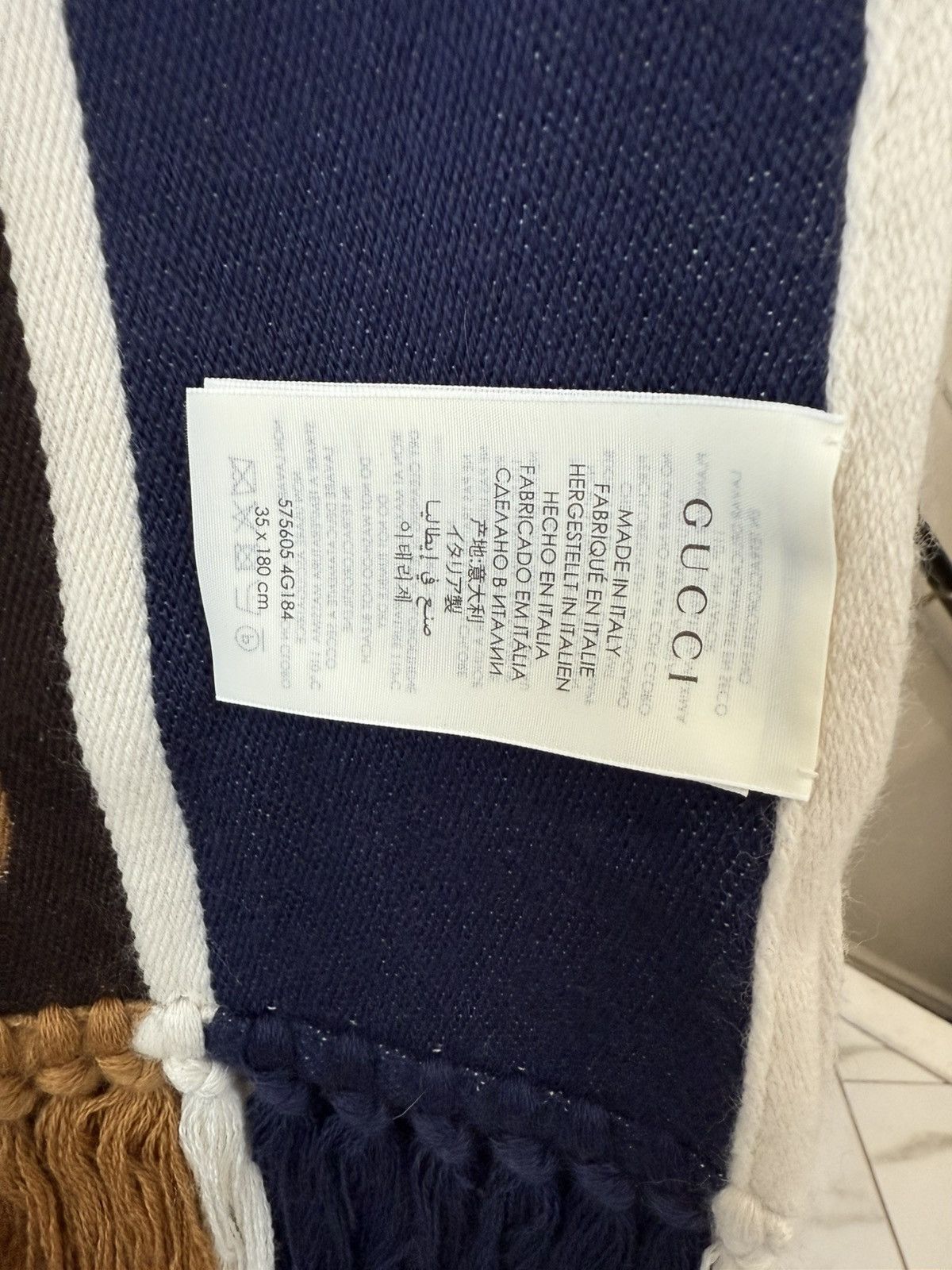 Gucci Gucci Reversible Unisex Wool Scarf Size ONE SIZE - 5 Thumbnail