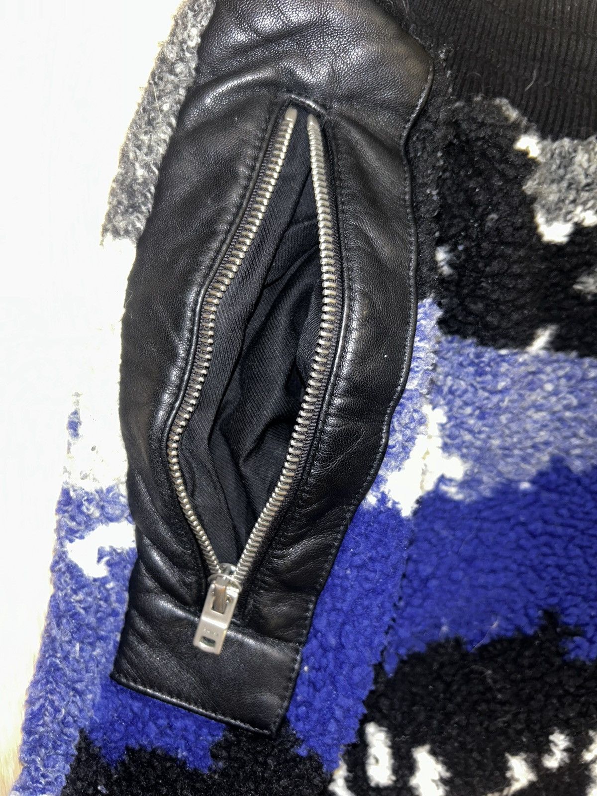 Amiri Amiri TieDye Leather Trim Wool Teddy Joggers MSRP $1070+Tax Size US 34 / EU 50 - 13 Thumbnail