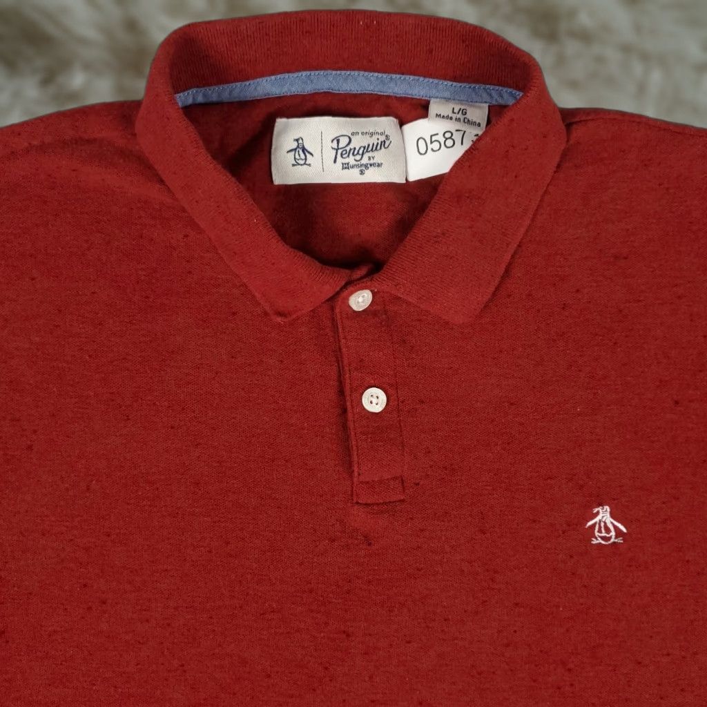 Vintage Penguin Polo Shirt Mens Large Red Casual Short Sleeve Activewear Size US L / EU 52-54 / 3 - 1 Thumbnail