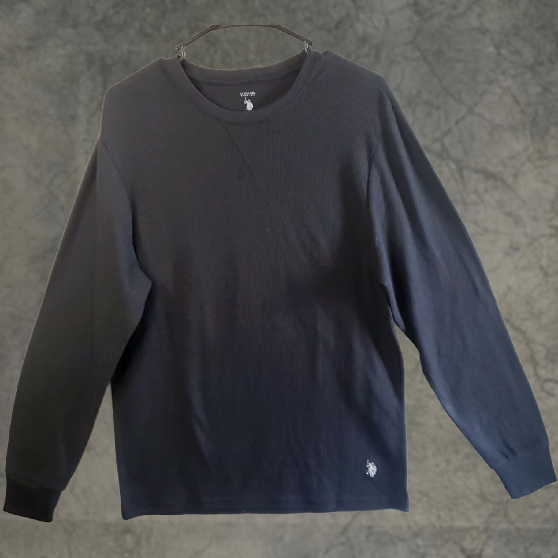 Vintage U.S. Polo Assn Shirt Men's L Black Long Sleeve Sleepwear Waffle Knit Tee Size US L / EU 52-54 / 3 - 1 Thumbnail
