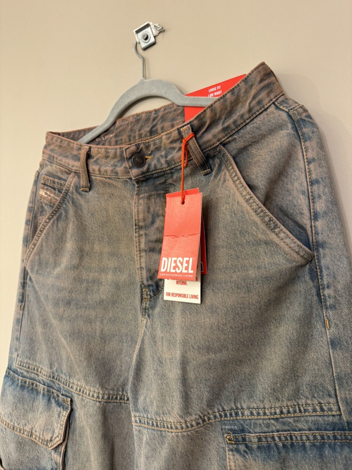 Diesel Diesel cargo pants jeans multi pocket rare vintage style new Size 26" / US 2 / IT 38 - 4 Thumbnail