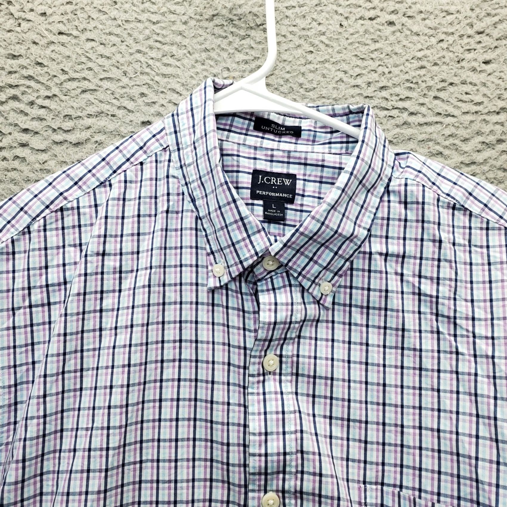 J.Crew J.CREW Casual Shirt Mens Large Multi Check Performance Slim Collared Button Down Size US L / EU 52-54 / 3 - 5 Thumbnail