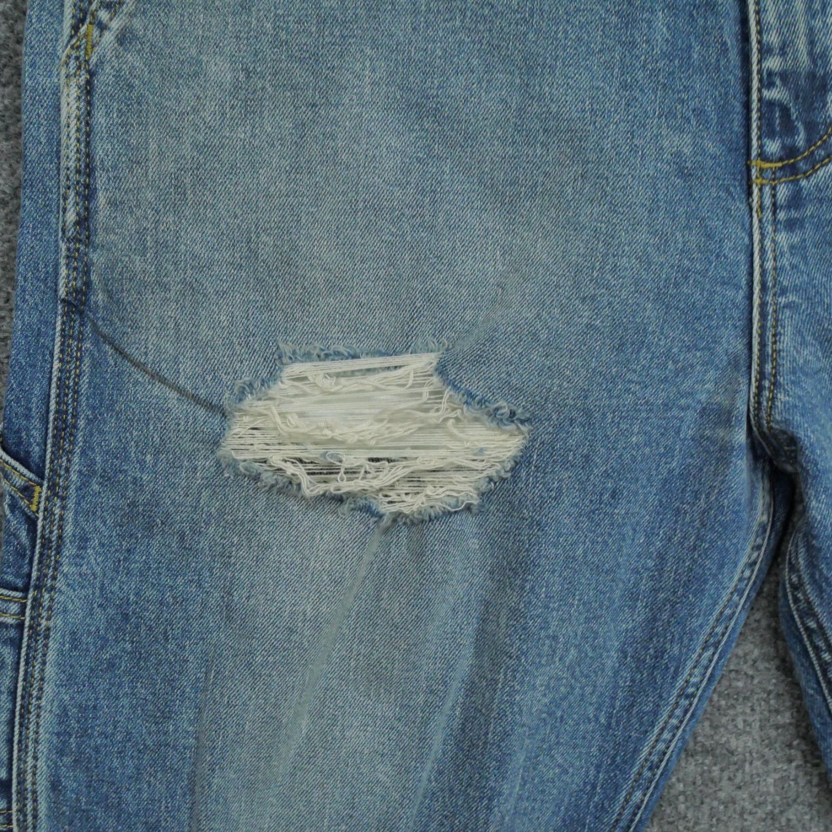 Lee Lee Jeans Mens 32x30 Blue Distressed Baggy Slouch Tapered Motorcycle Size US 32 / EU 48 - 3 Thumbnail
