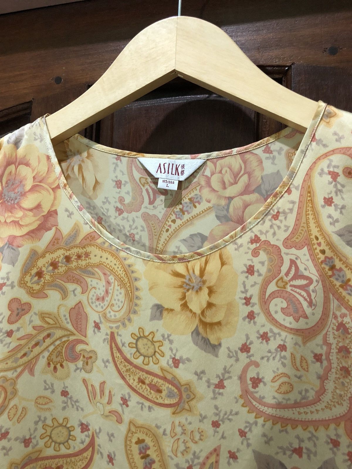 Vintage Asilk Japanese Style Paisley Pattern Allover Silk Style Size L / US 10 / IT 46 - 3 Thumbnail