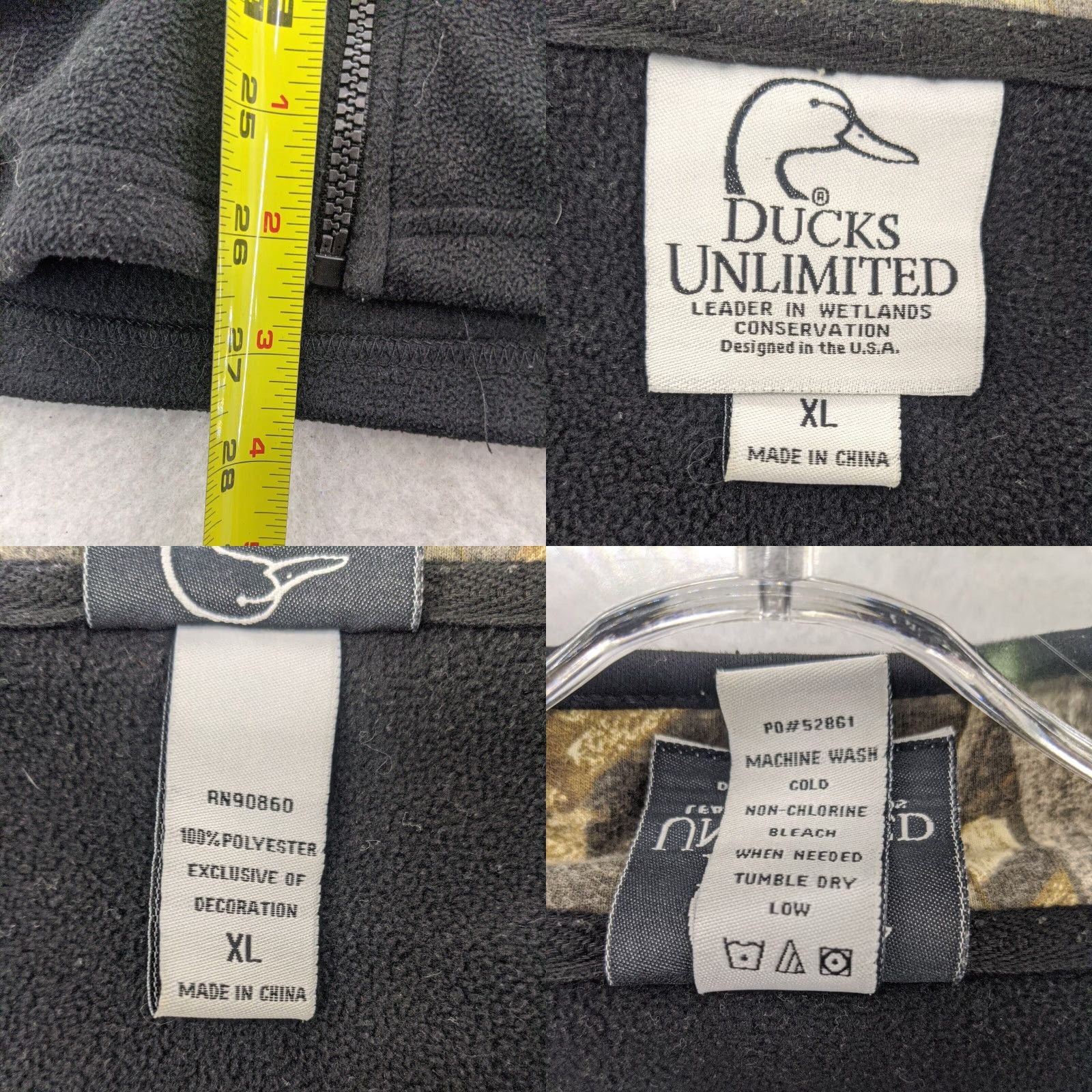 Vintage Ducks Unlimited Jacket Mens XL Black Full Zip Fleece Solid Hunting Vintage Embroidered Logo Short Sleeve? Size US XL / EU 56 / 4 - 8 Thumbnail