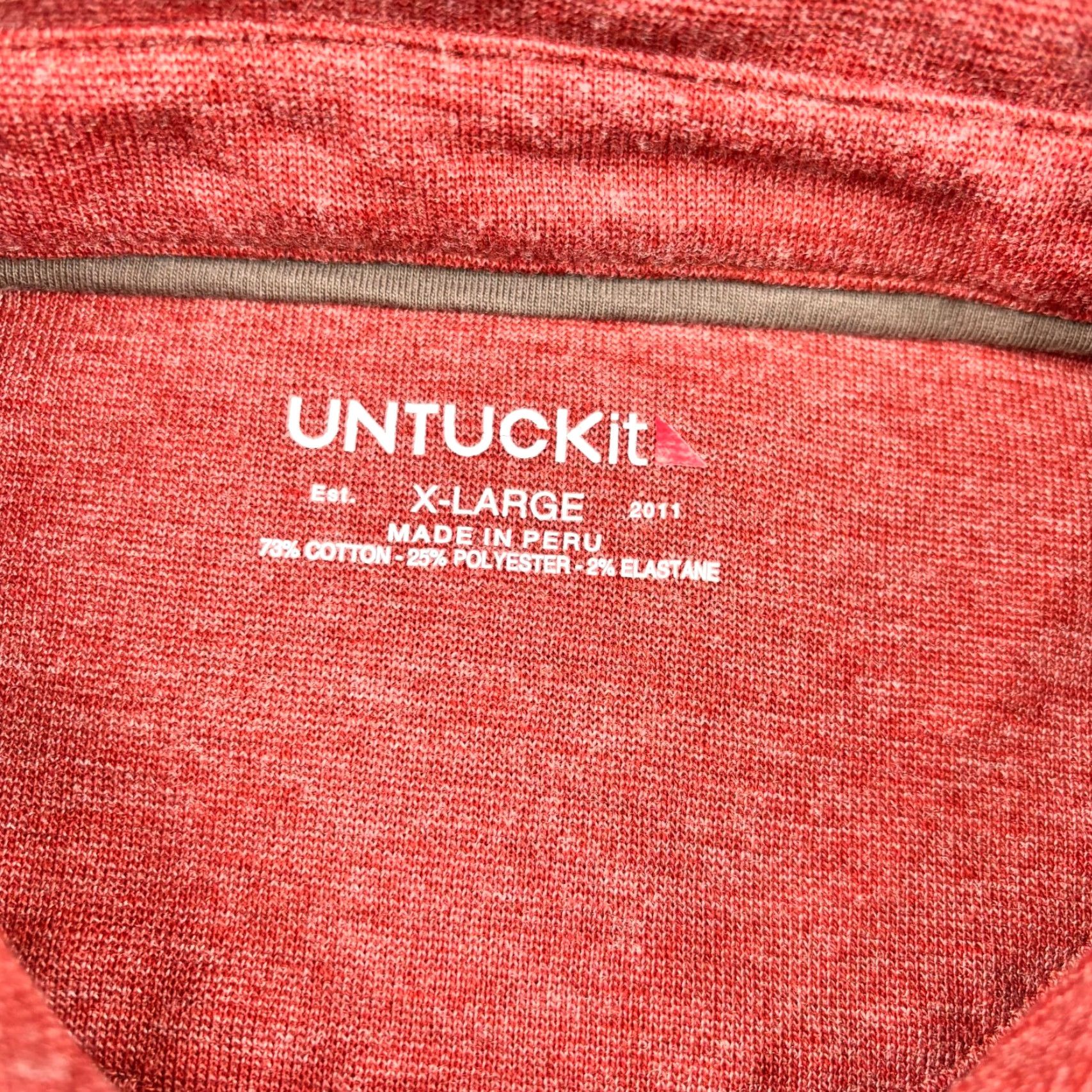 UNTUCKit UNTUCKit Polo Shirt Men XL Long Sleeve Red Brick Stretch Cotton Blend Pocket Size US XL / EU 56 / 4 - 3 Thumbnail