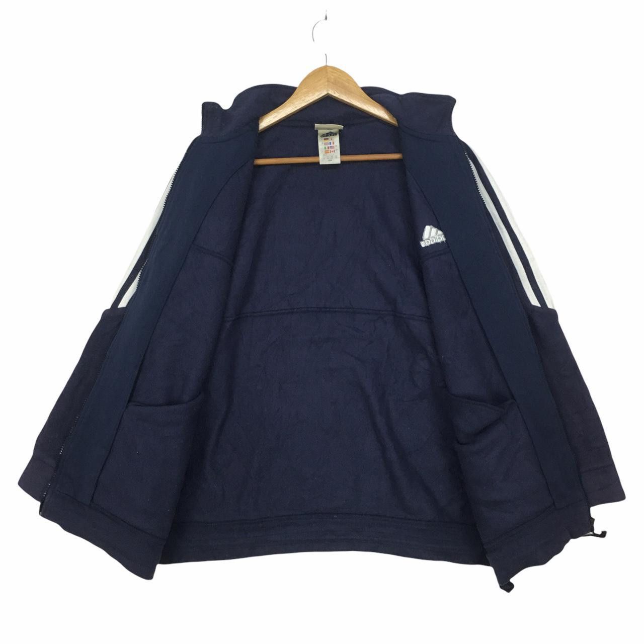 Adidas ADIDAS 3 Stripes Zip Up Fleece Sweater Streetwear Size US L / EU 52-54 / 3 - 2 Thumbnail
