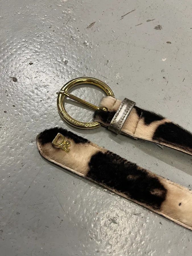 Dolce & Gabbana 2000s Dolce & Gabbana Hybrid Calf Hair & Leather Belt Size ONE SIZE - 4 Thumbnail