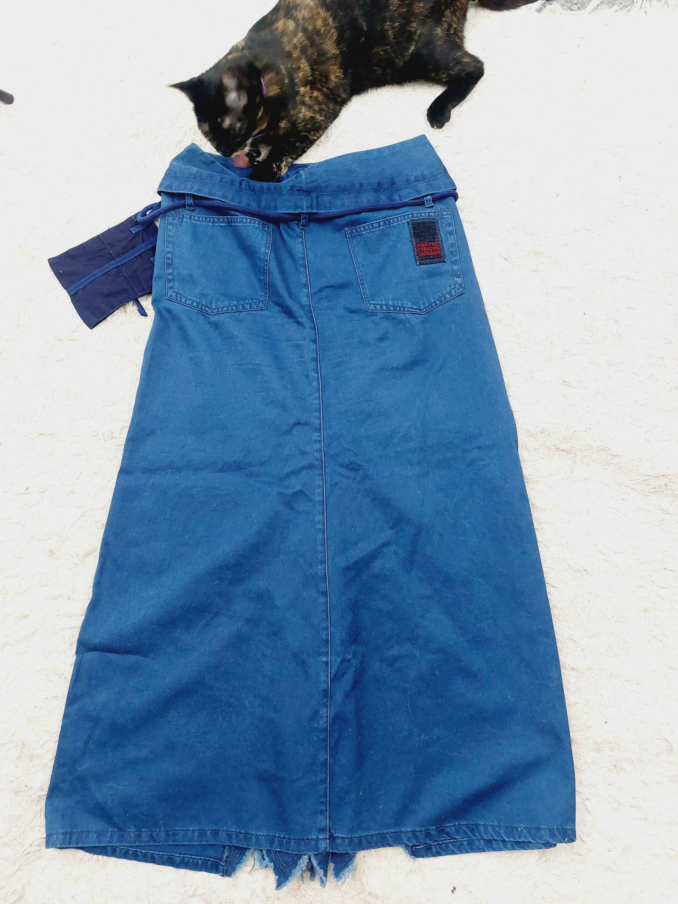 Marithe + Francois Girbaud Marithé + Francois Girbaud Patchwork Denim Pouch Maxi Skirt Size 32" / US 10 / IT 46 - 9 Thumbnail