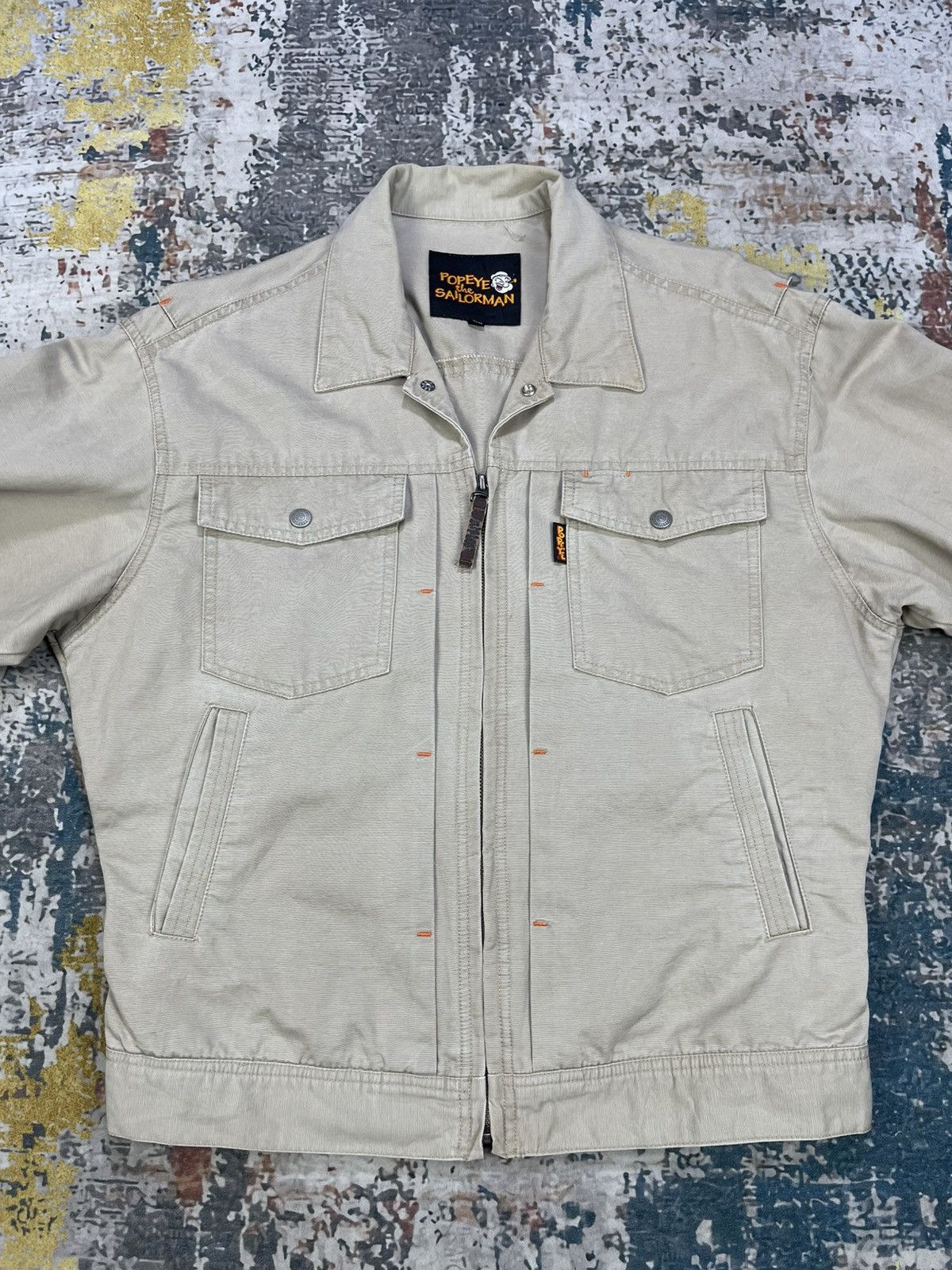 Japanese Brand Vtg Popeye The Sailorman Denim Work Jacket Size US L / EU 52-54 / 3 - 2 Thumbnail
