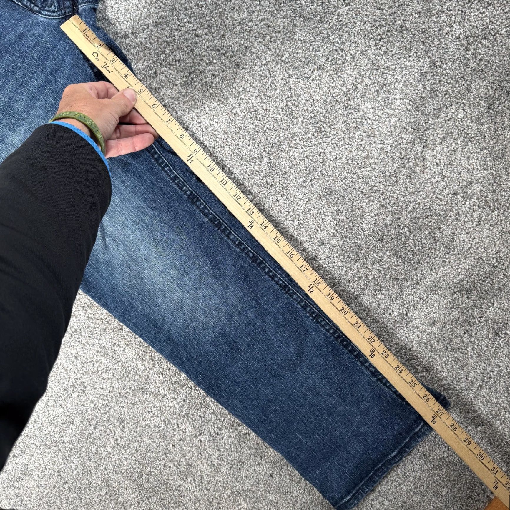 Vintage TK Axel Jeans Mens 32x27.5 Blue Wash Straight Leg Mid Rise X Stitch Pockets Denim Zip Five-Pocket Mens Regular Fit Clothes Size US 32 / EU 48 - 4 Thumbnail