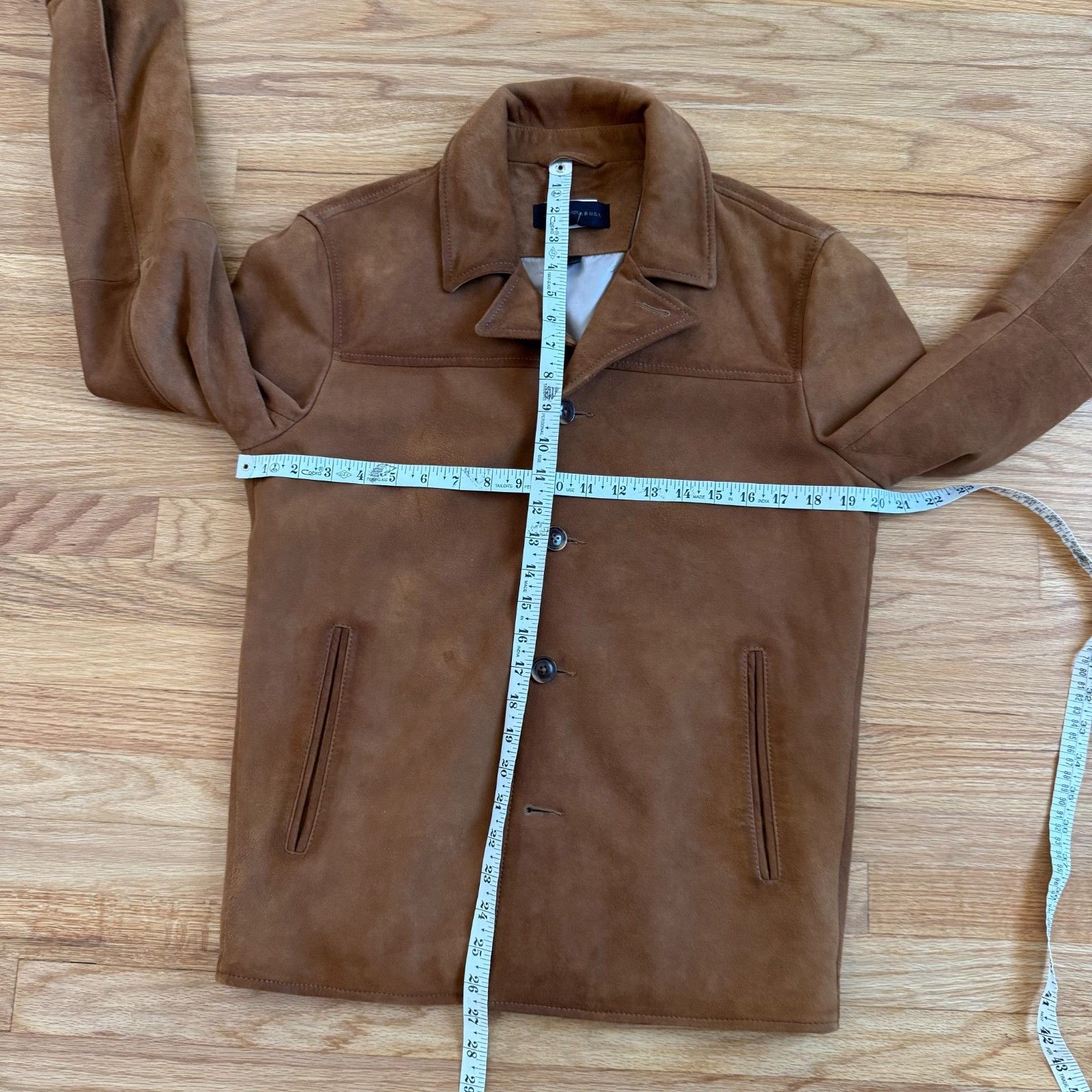 John Varvatos John Varvatos Sundance Brown Sheep Skin Suede Leather Jacket Size US S / EU 44-46 / 1 - 4 Thumbnail