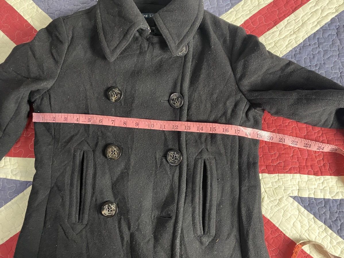 Maison Margiela × Polo Ralph Lauren × Ralph Lauren PeaCoats Ralph Lauren Double Button Black Plain Women's Size 36S - 9 Thumbnail