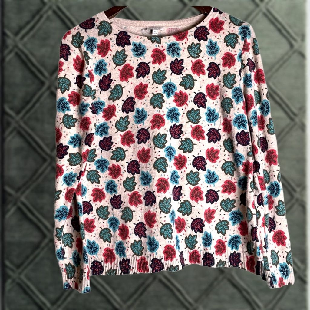 Talbots VINTAGE Talbots Petites Top Womens PM Medium Autumn Leaves Fall Cotton Rayon Casual Shirt Size M / US 6-8 / IT 42-44 - 1 Thumbnail