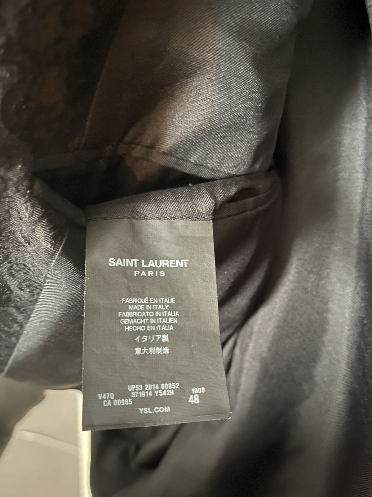 Saint Laurent Paris Saint Laurent Men’s Embroidered Black Jacket Size IT 48 Size 38R - 3 Thumbnail