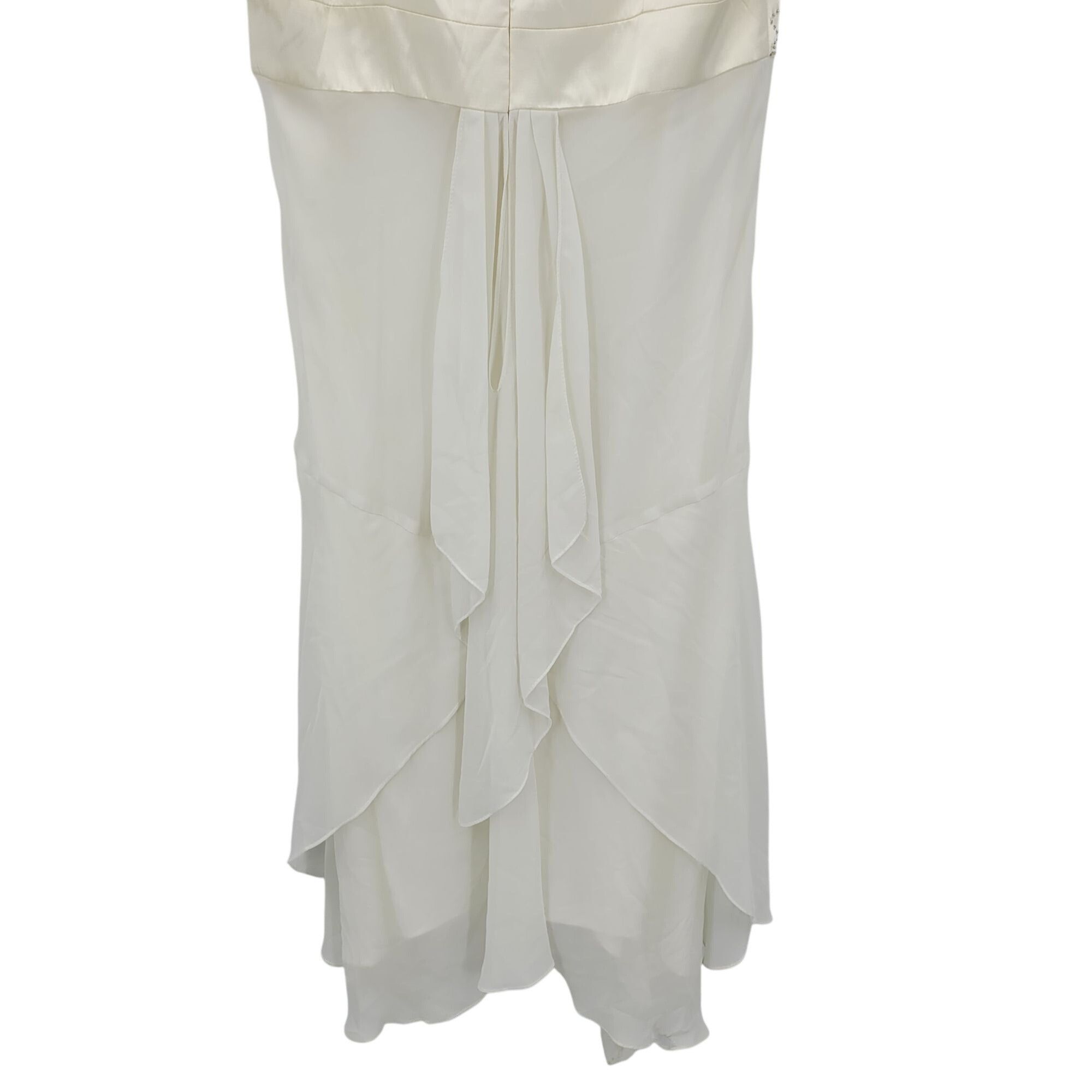 Vintage 90s Ivory Satin Chiffon Tiered Lingerie Nightgown Sz XL Rhin Size XL / US 12-14 / IT 48-50 - 10 Thumbnail