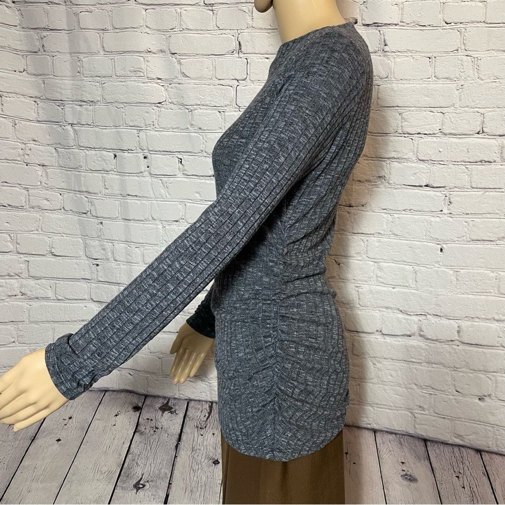 Michael Stars Michael Stars Ribbed Long Sleeve Ruched One Side Rayon Swea Size ONE SIZE - 3 Thumbnail