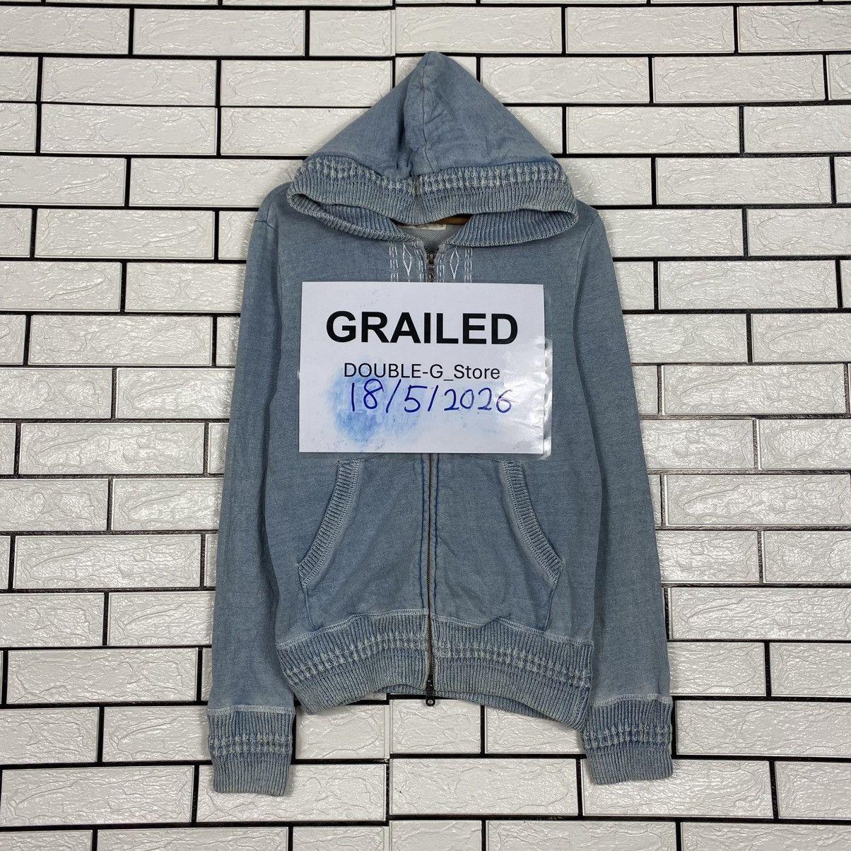 Japanese Brand Indigo Zipper Denim Sweater Japan Issey Miyake Size US M / EU 48-50 / 2 - 1 Thumbnail