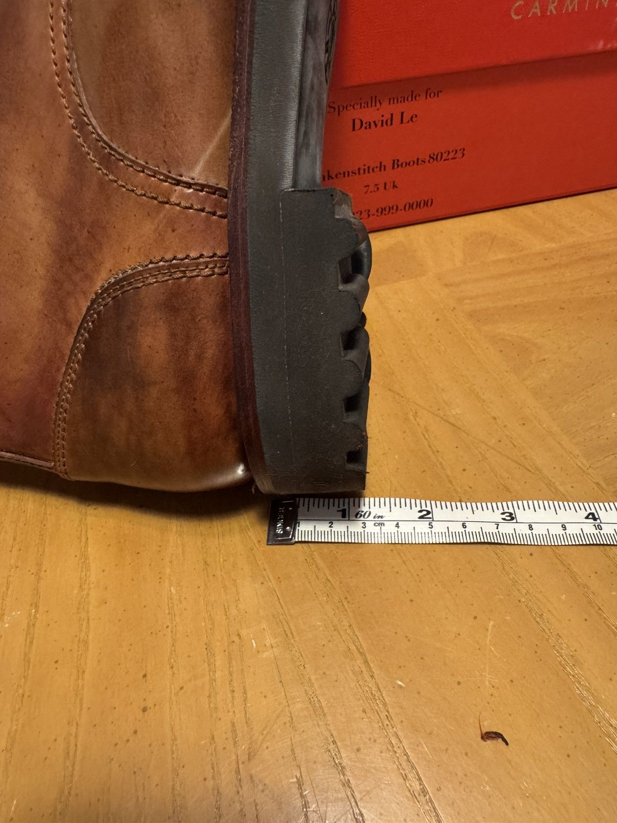 Carmina Carmina Custom Cordovan Frankenstitch Work Boots - Burgundy Size US 8.5 / EU 41-42 - 15 Thumbnail