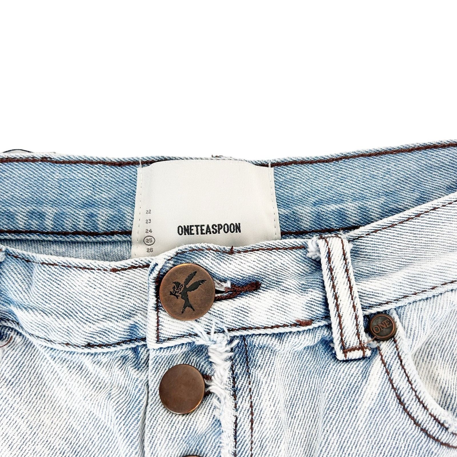 One Teaspoon One Teaspoon Distressed Button Fly Jean Shorts Sz 25 Size 25" / US 0 / IT 36 - 3 Thumbnail