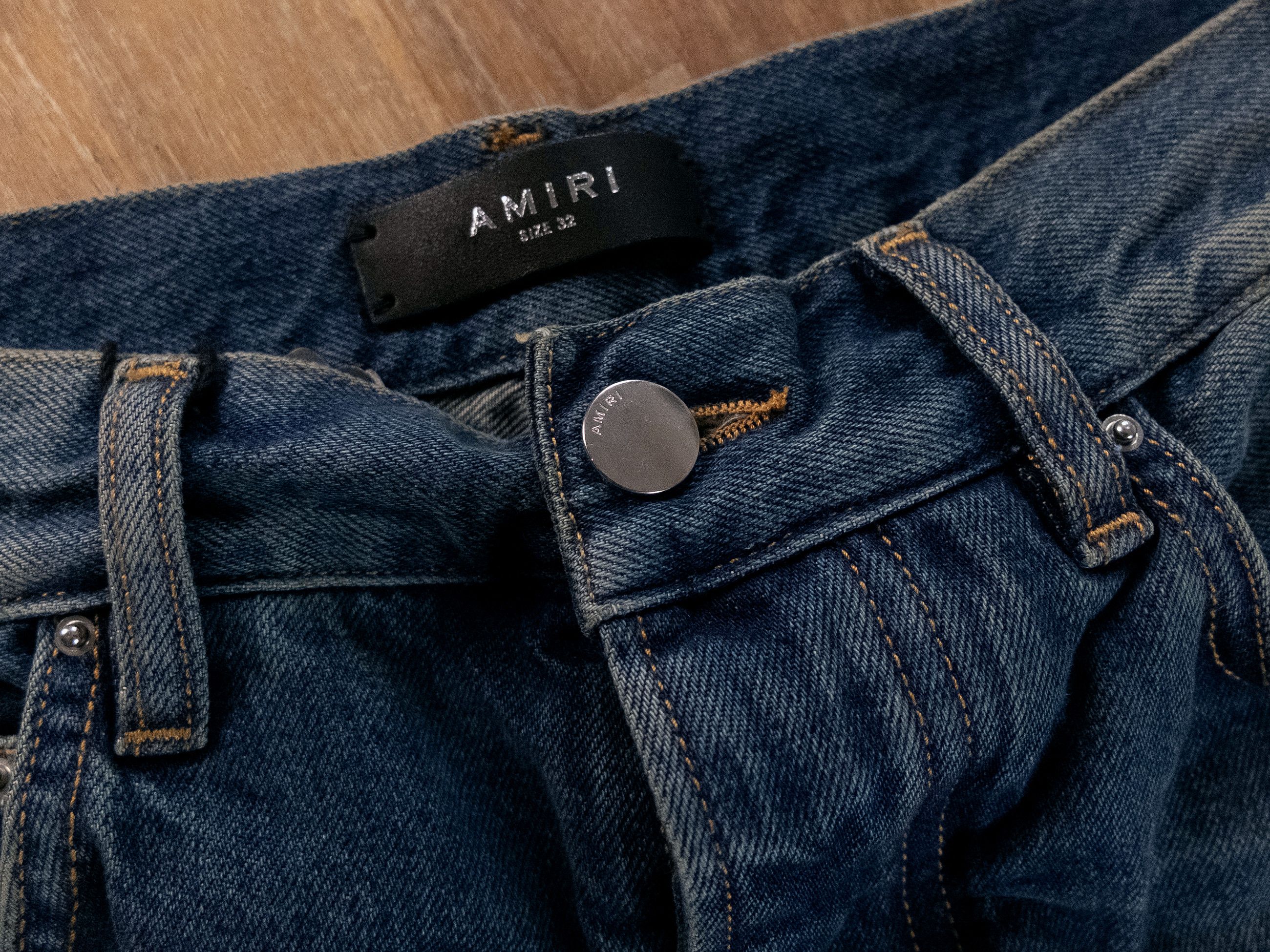 Amiri AMIRI dark blue released hem straight jeans Size 32 Size US 32 / EU 48 - 7 Thumbnail