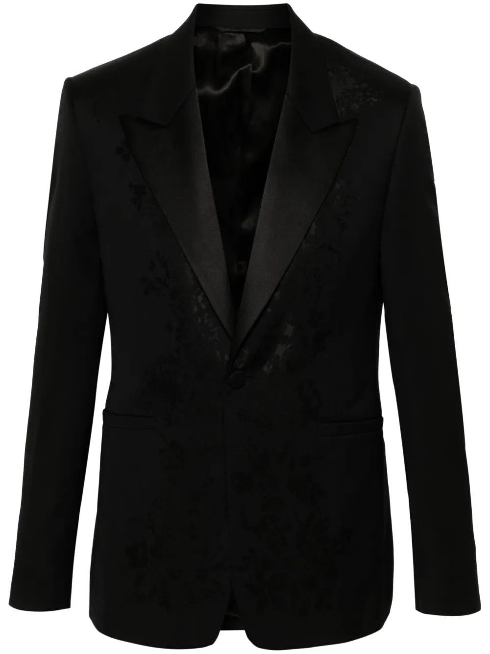 Givenchy o1w1db10525 Peak Lapel Jacket Slim Fit in Black Size US M / EU 48-50 / 2 - 1 Thumbnail