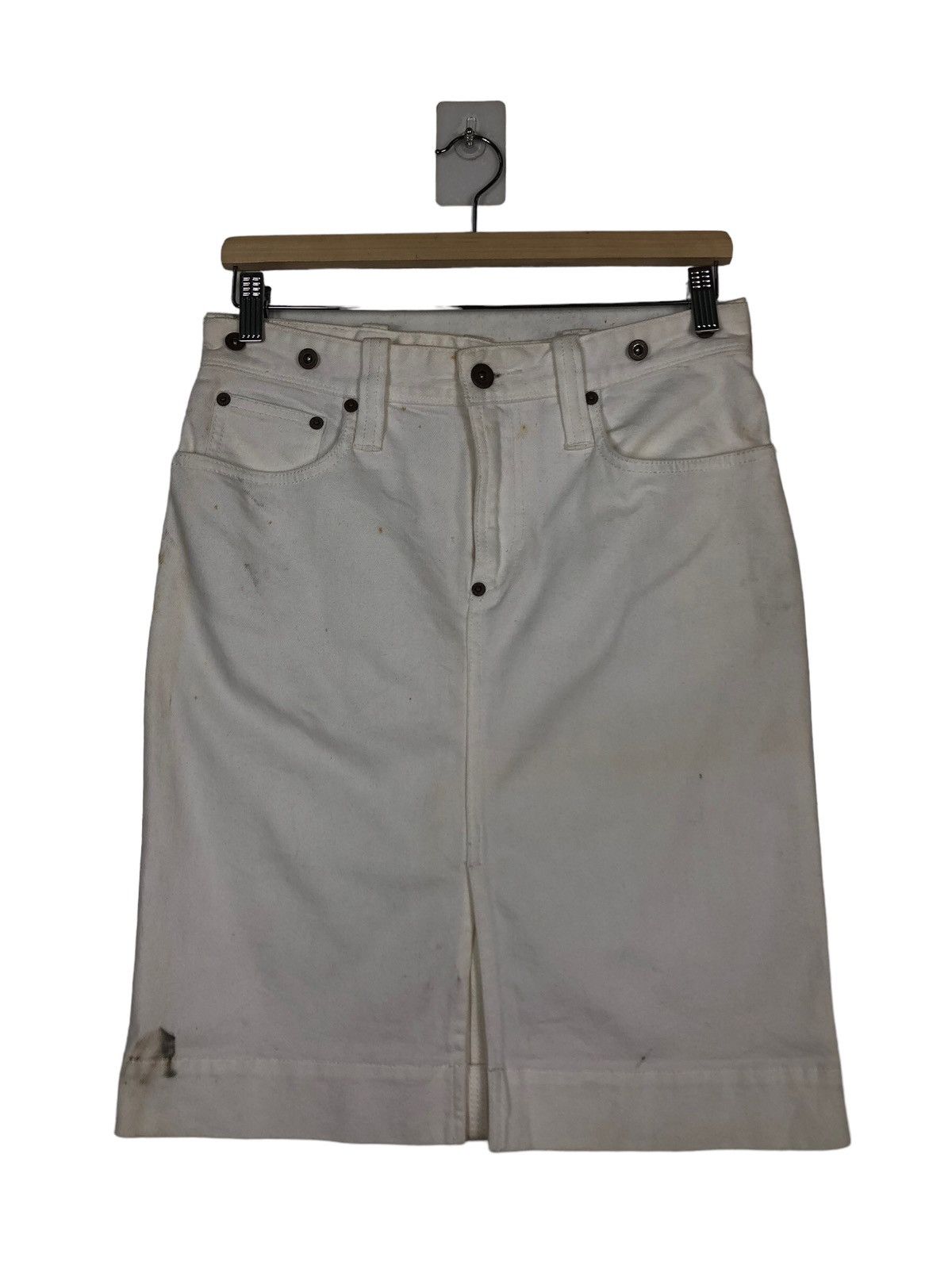 Polo Ralph Lauren 🔥Denim Skirt Ralph Lauren Leather Patch Size 30" / US 8 / IT 44 - 1 Thumbnail