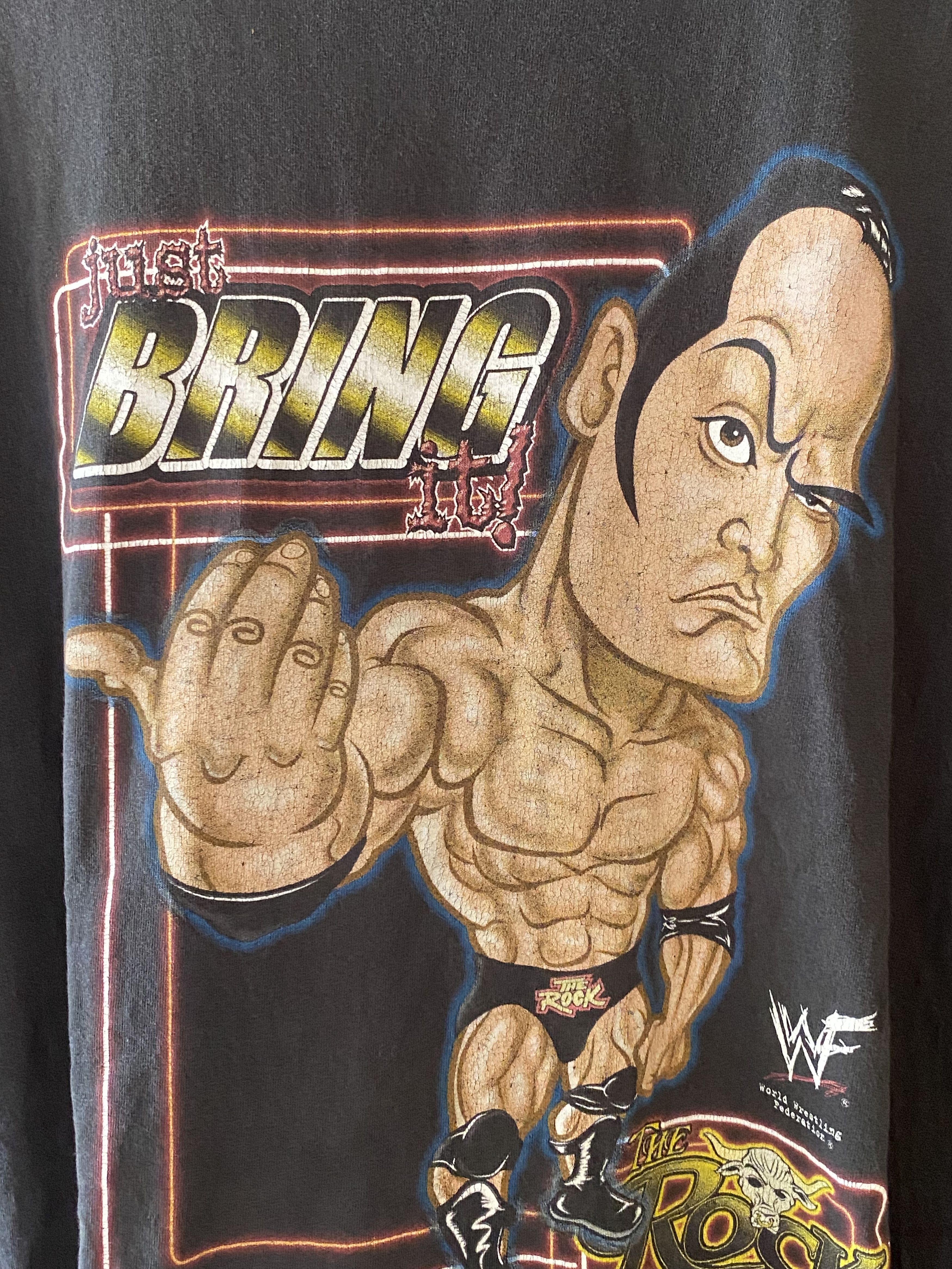 Other Rare 00's. WWF The Rock " Just Bring It " Tee Size US XL / EU 56 / 4 - 3 Thumbnail