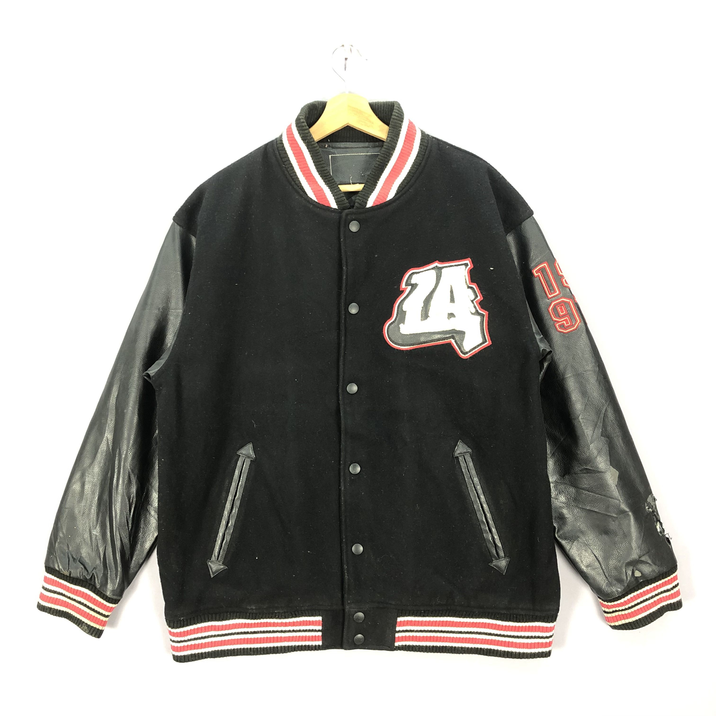 Vintage Vintage 90s Conart Varsity Leather Wool Jacket Native Indian Size US L / EU 52-54 / 3 - 2 Thumbnail