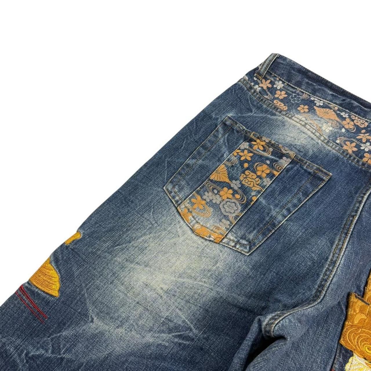 Karakuri Tamashii Karakuri Tamashii Embroidered Koi Japanese Jeans Waist 38 Size US 38 / EU 54 - 6 Thumbnail