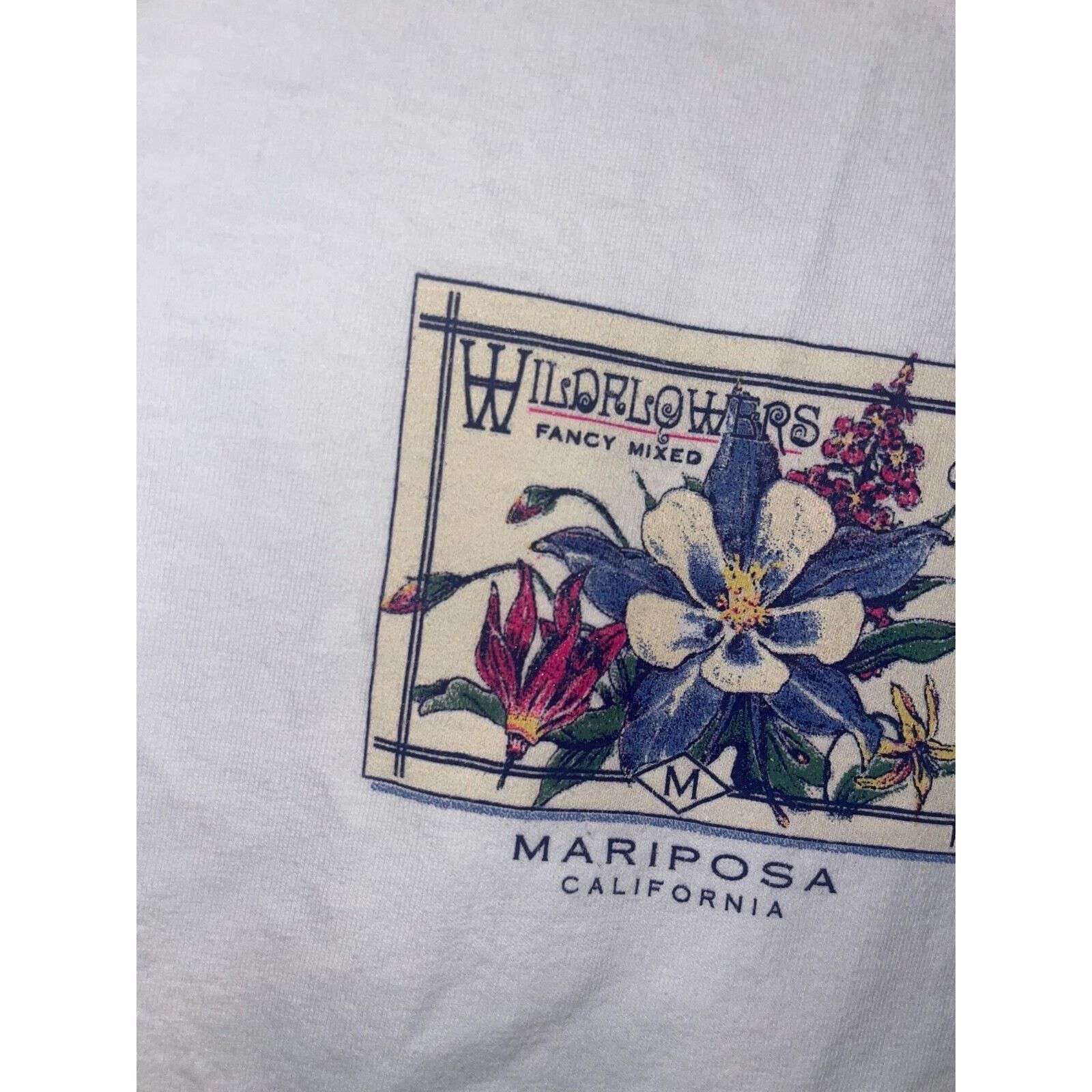 Vintage Womens Mariposa California Shirt Wildflowers Tee Top 90s M Size M / US 6-8 / IT 42-44 - 4 Thumbnail