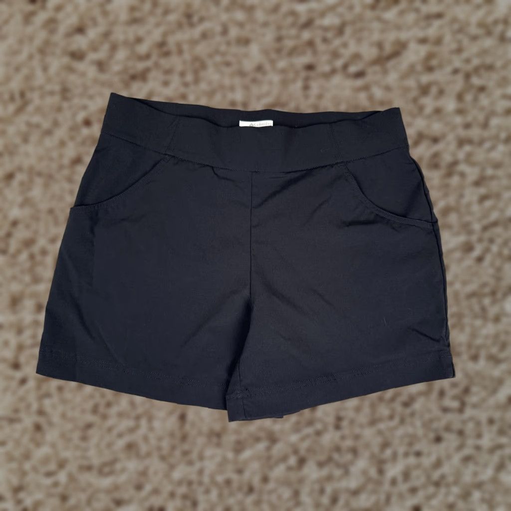 Vintage Columbia Shorts Womens Large Black Chino Pull On Stretch Hiking Walking Nylon Size 36" / US 14 / IT 50 - 1 Thumbnail