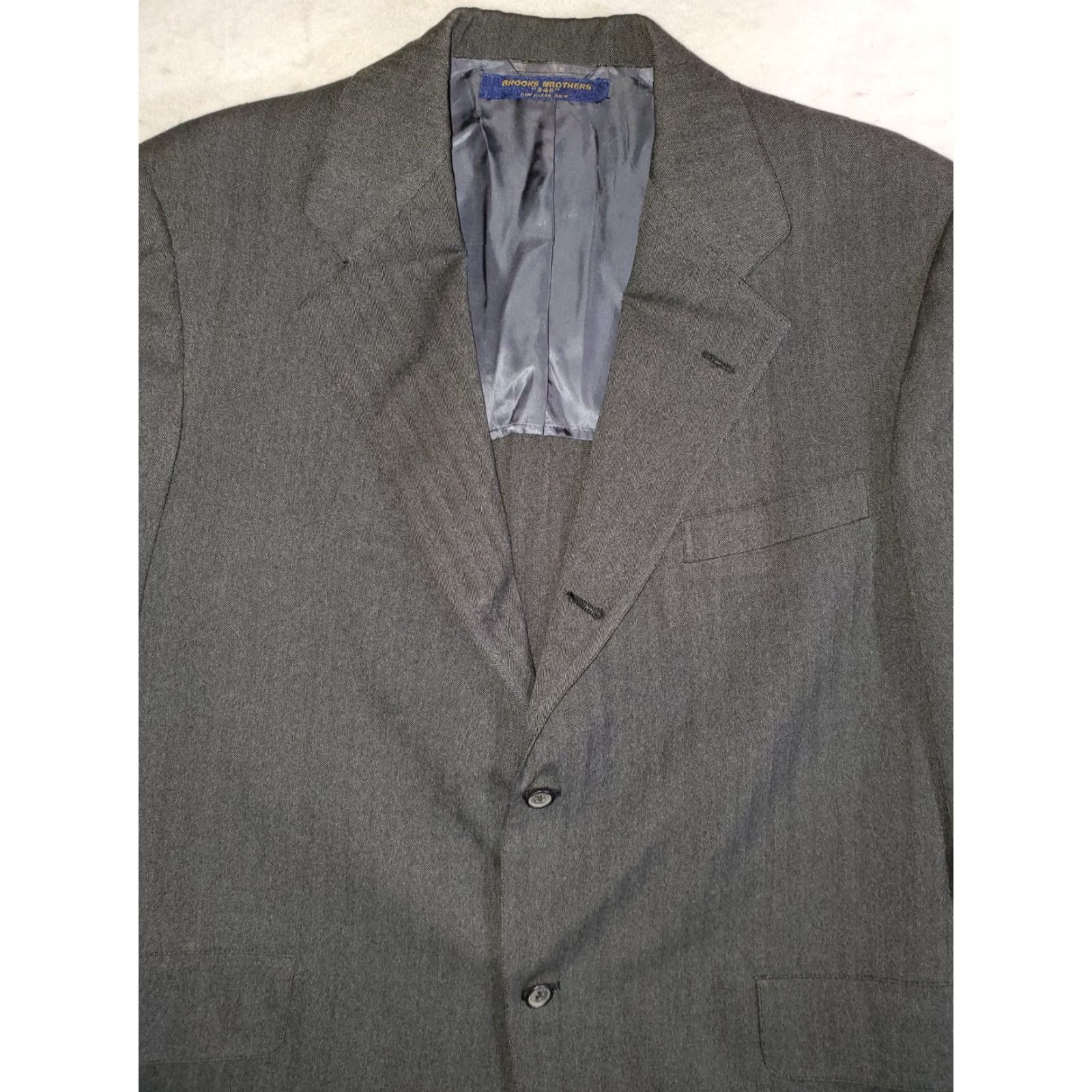 Brooks Brothers VINTAGE Brooks Brothers Signature 346 Wool Blend Suit Jacket Mens 40 Reg Gray Jacket Single-Breasted Two-Button 40 Mens Cool? Size 40R - 2 Thumbnail