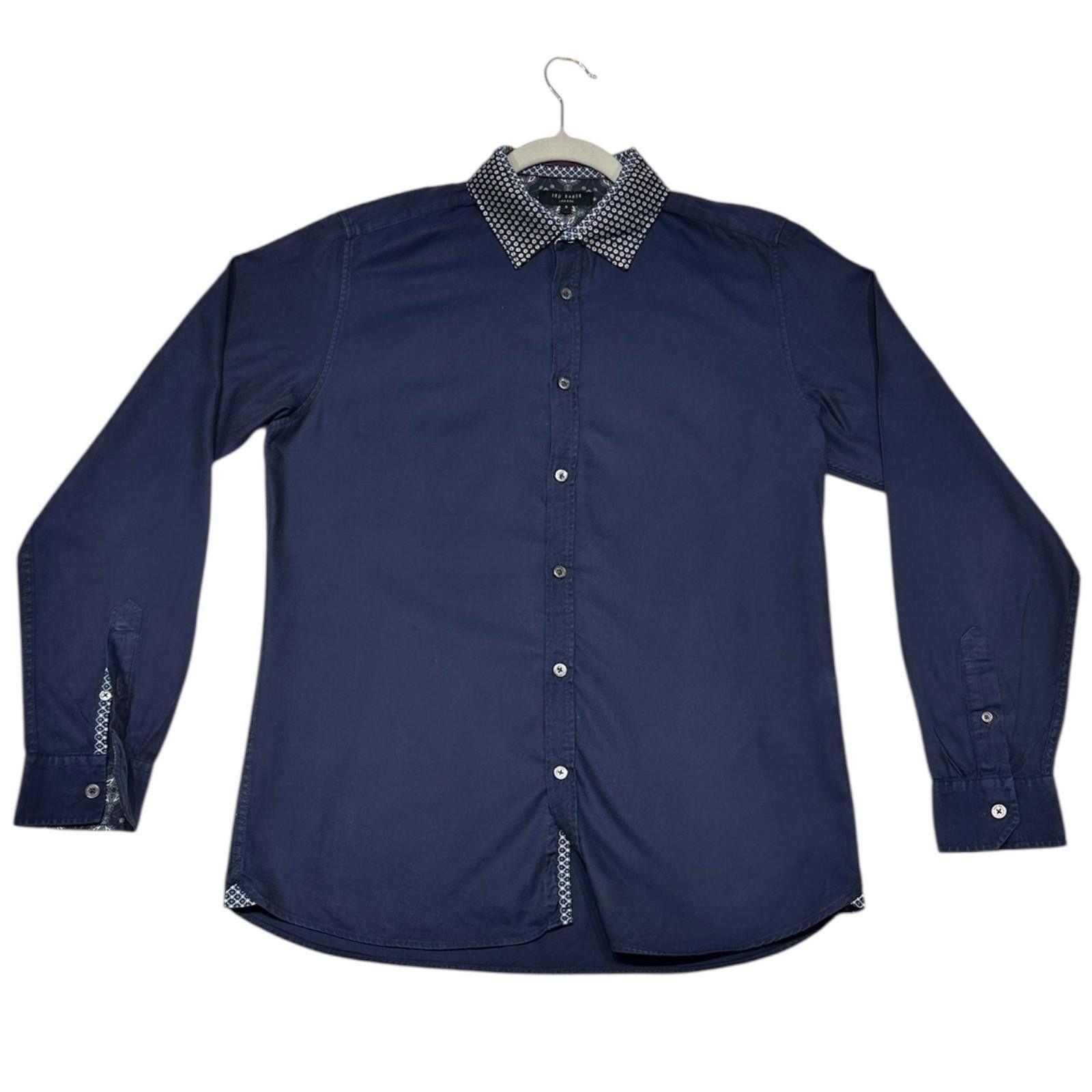 Ted Baker Ted Baker 3 Shirt Men's UK Size M Blue Contrasting Trim Size 38R - 3 Thumbnail