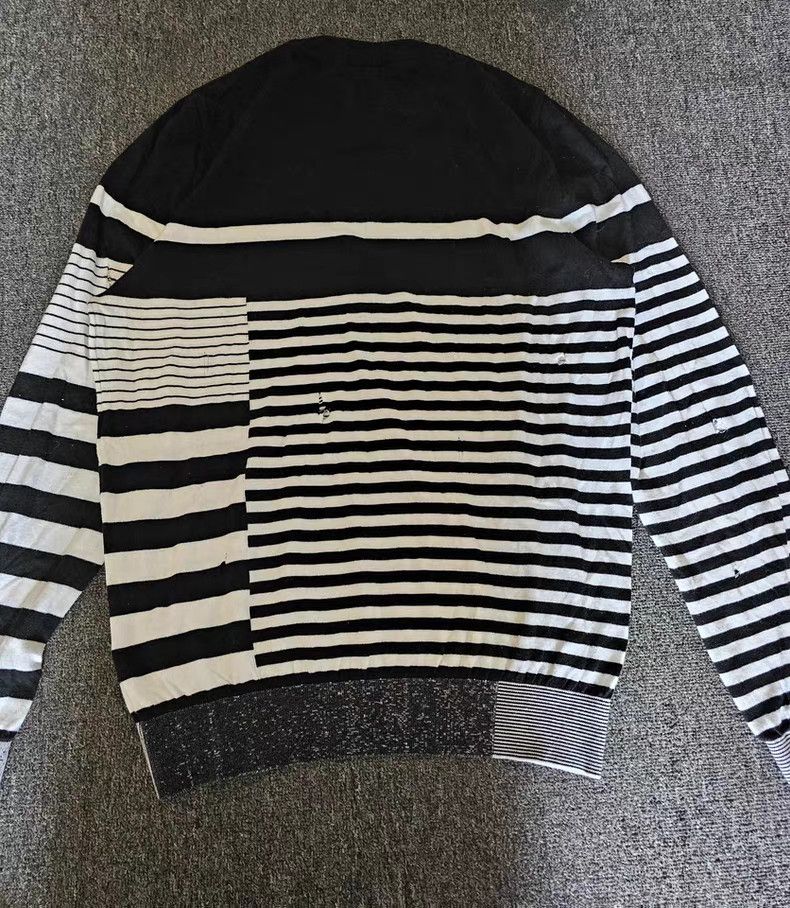 Balmain Balmain Black & White Striped Sweater Size US L / EU 52-54 / 3 - 5 Thumbnail