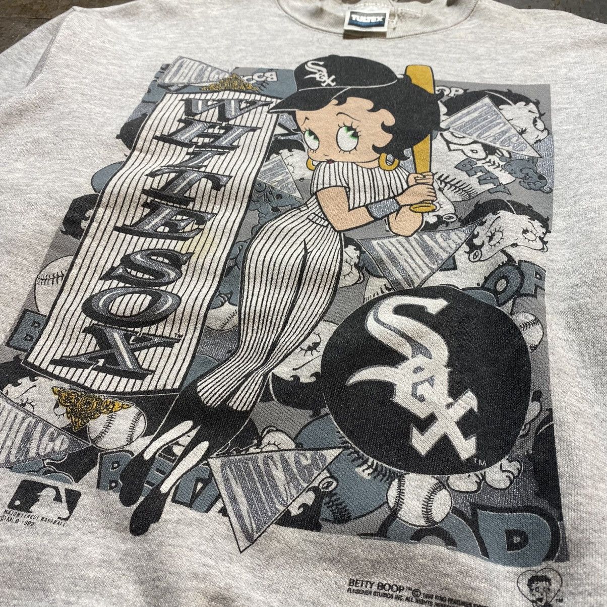 Cartoon Network Vintage Betty Boop X MLB White Sox Sweatshirt Size US L / EU 52-54 / 3 - 4 Thumbnail