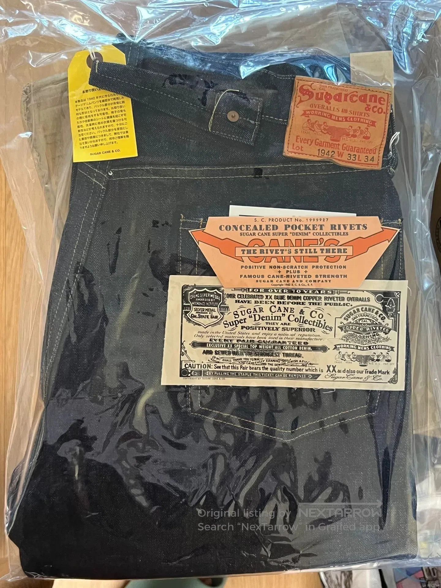 Sugar Cane Sugar Cane 1942 14oz Parisian Button Straight Jeans. Size US 36 / EU 52 - 7 Thumbnail