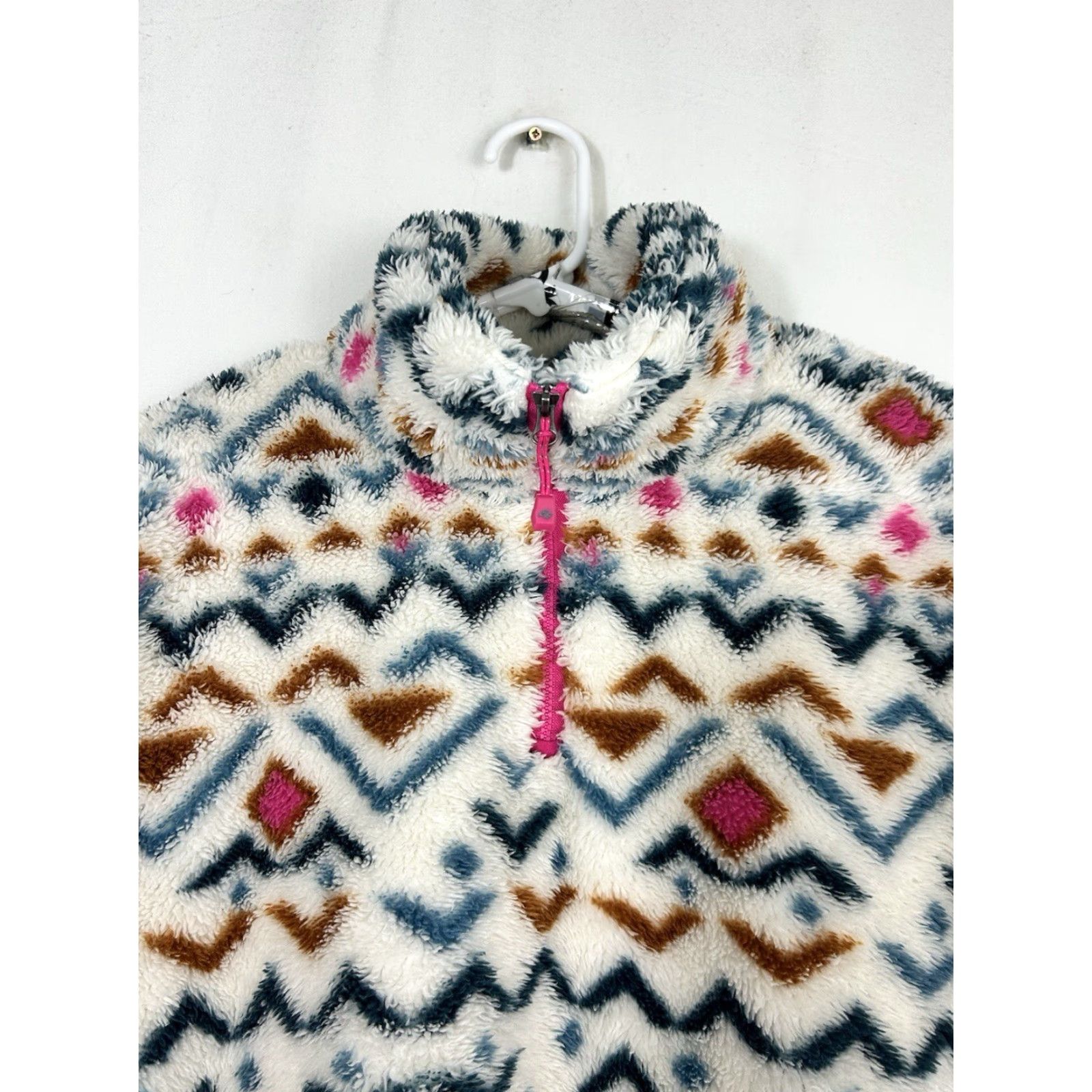 Eddie Bauer VINTAGE Eddie Bauer Quest Plush Teddy Pullover Womens 2XL White Aztec Geometric 1/4 Zip Pullover Hipster" Size XXL / US 16-18 / IT 52-54 - 3 Thumbnail