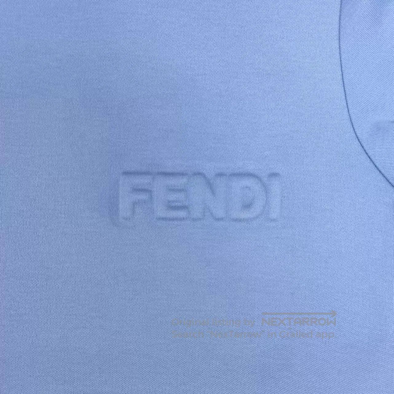 Fendi Blue Short-Sleeve Crewneck Shirt. Size US XS / EU 42 / 0 - 4 Thumbnail