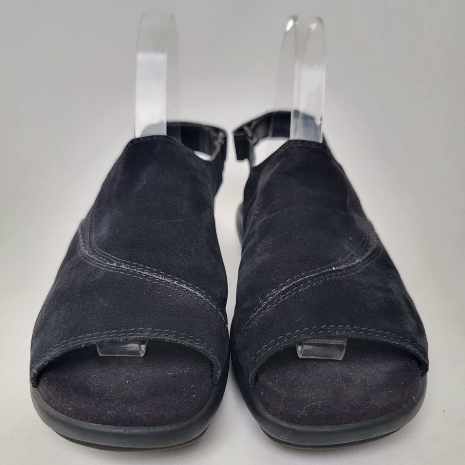 Ecco Ecco Black Suede Peep Toe Sandals - 6 Size US 6 / IT 36 - 6 Thumbnail