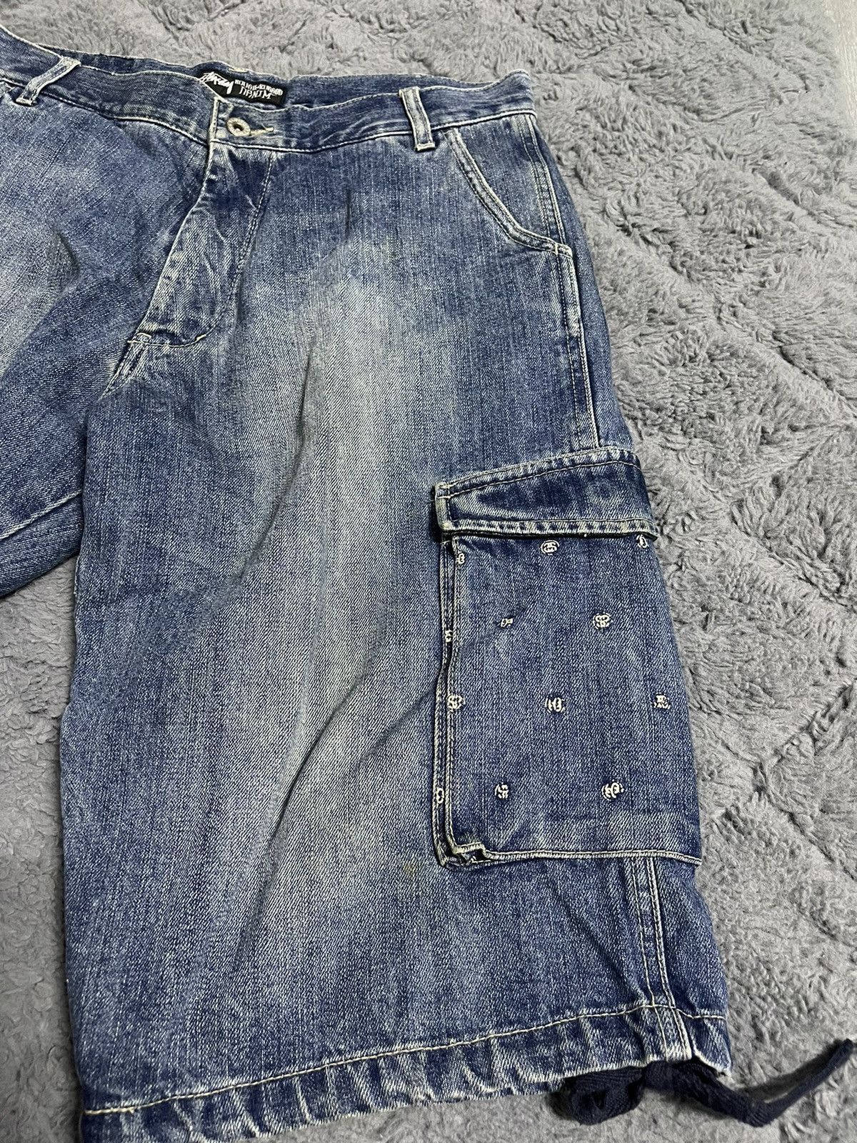 Stussy × Vintage Vintage Stussy Half Pants Denim Size US 33 - 3 Thumbnail