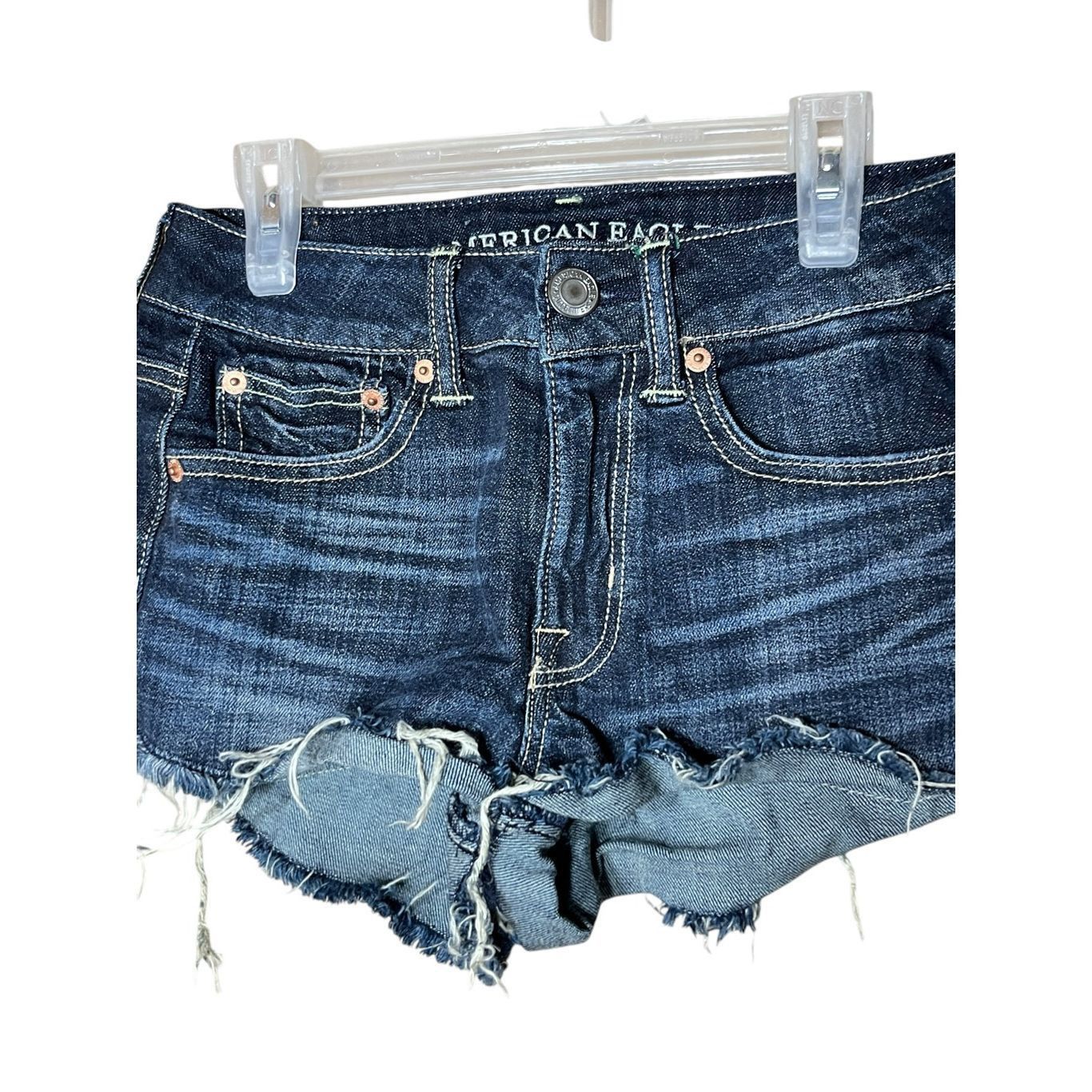 American Eagle Outfitters American Eagle Stretch Jean Shorts Size 2 Size 26" / US 2 / IT 38 - 2 Thumbnail