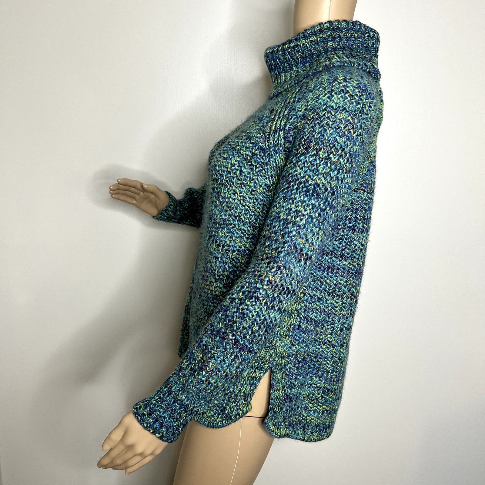Other Vintage John Paul Richard Blue Knit Turtleneck Sweater Size S / US 4 / IT 40 - 2 Thumbnail
