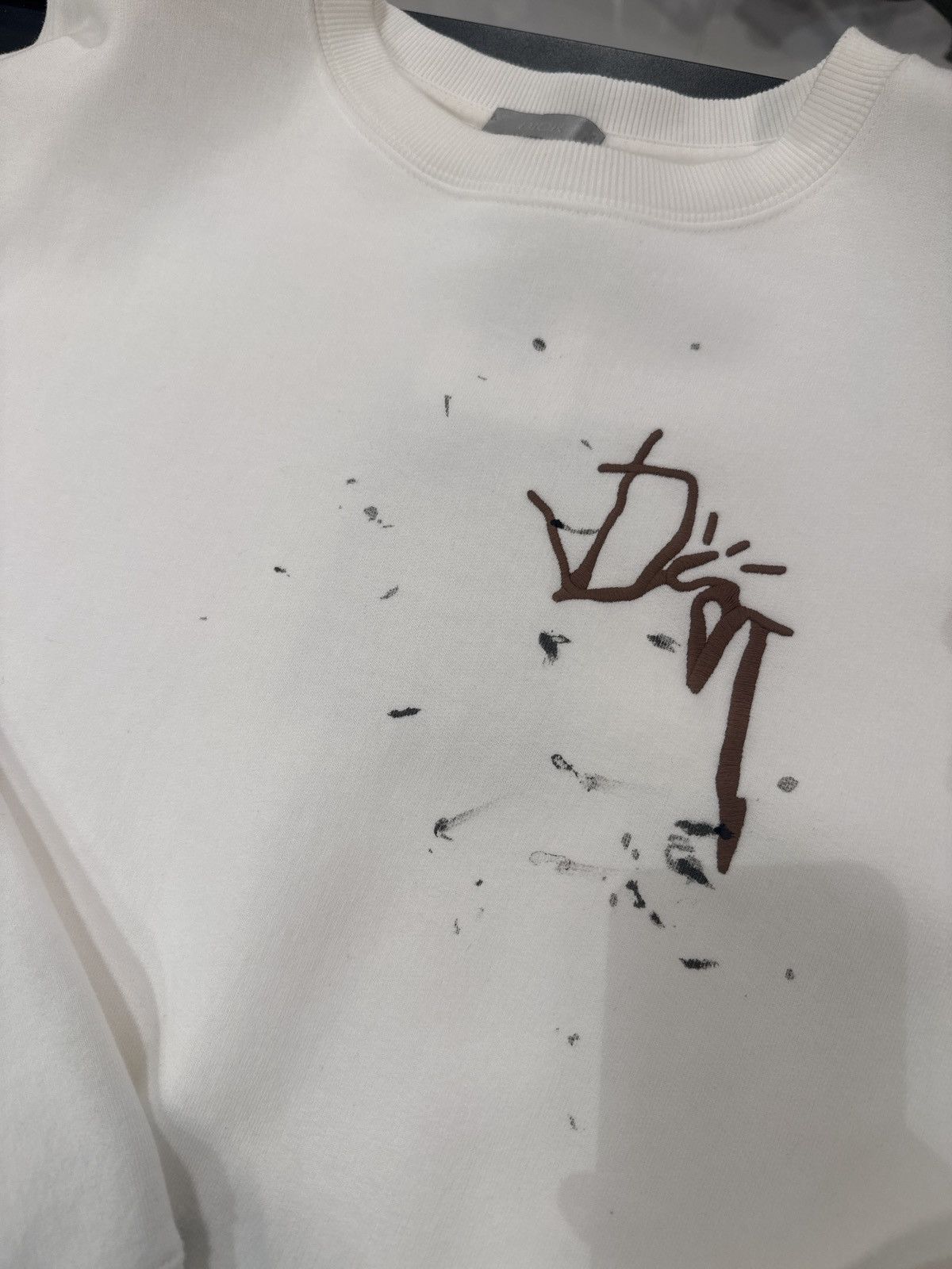 Dior × Travis Scott Cactus Jack Dior Brown Logo White Crewneck Size US M / EU 48-50 / 2 - 3 Thumbnail