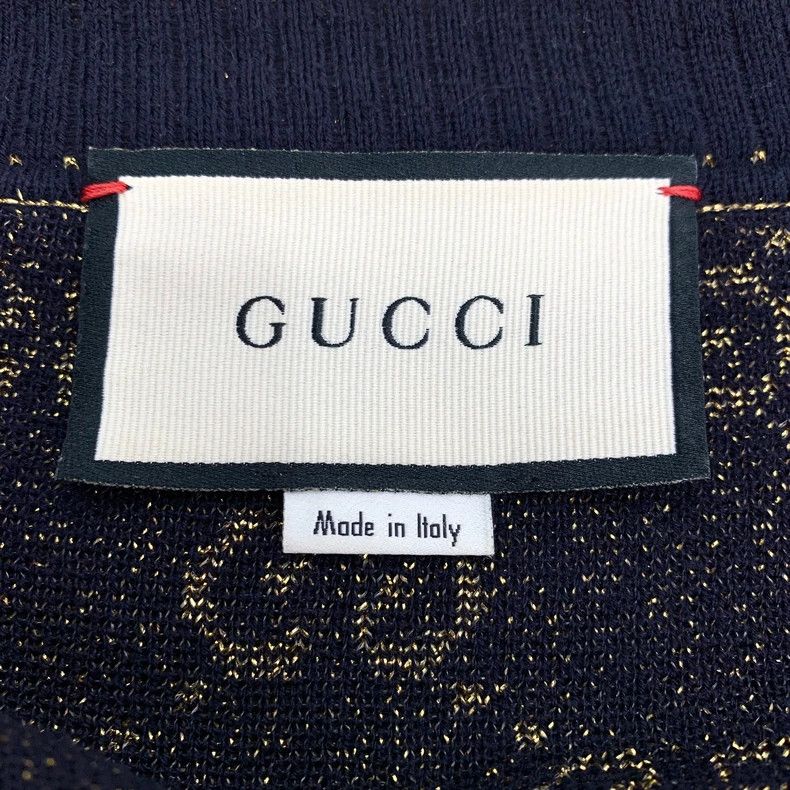 Gucci Gucci Black and gold color matching V-neck cotton knitted c Size US M / EU 48-50 / 2 - 5 Thumbnail
