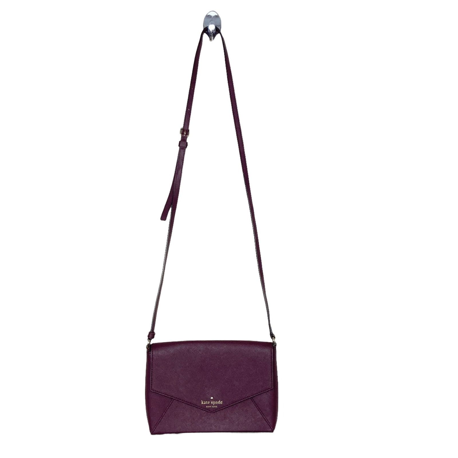 Kate Spade Kate Spade Maroon Leather Envelope Crossbody Bag Size ONE SIZE - 8 Thumbnail