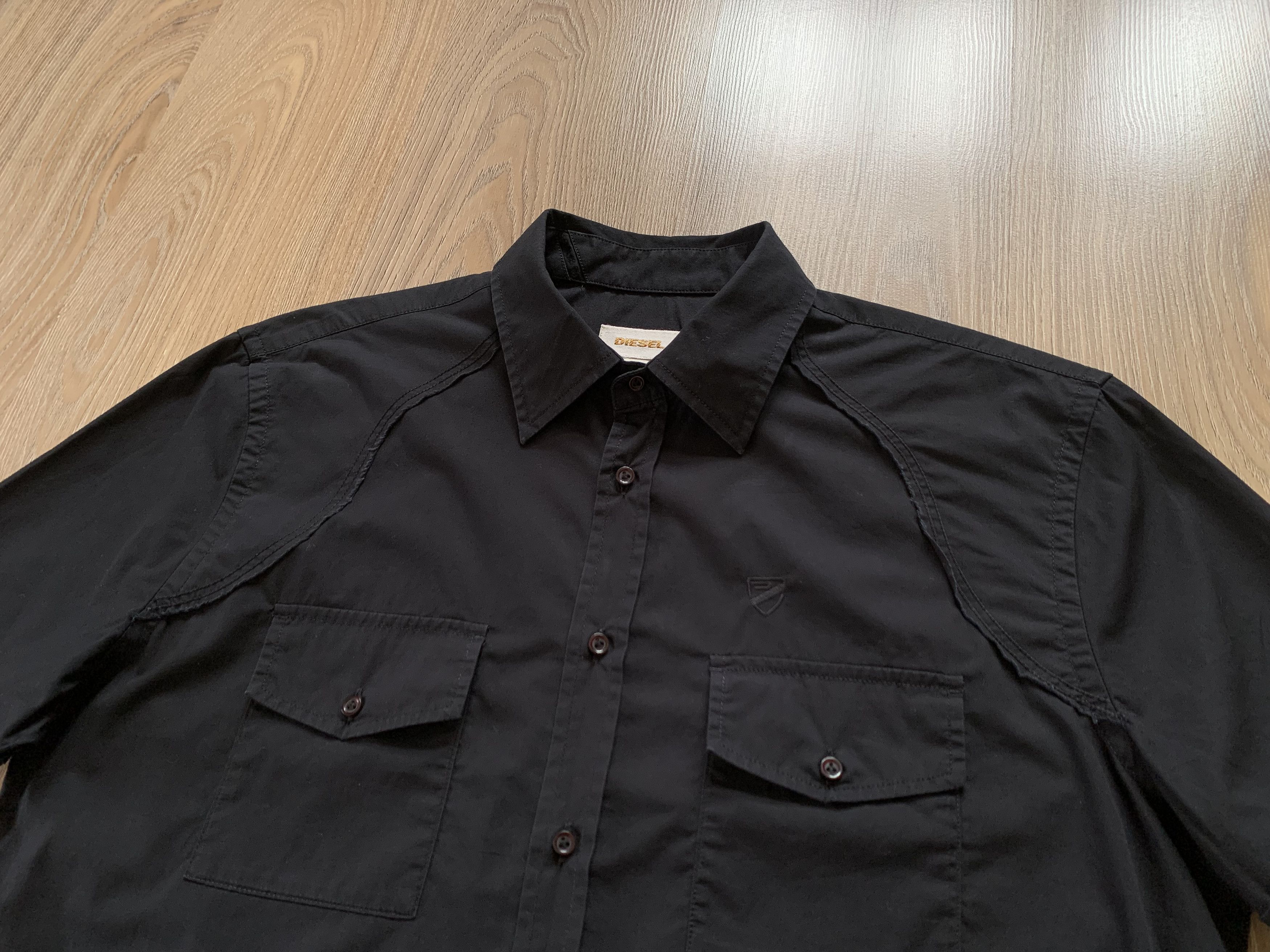 Diesel × Vintage Vintage Diesel Black Short Sleeve Shirt Size US L / EU 52-54 / 3 - 4 Thumbnail